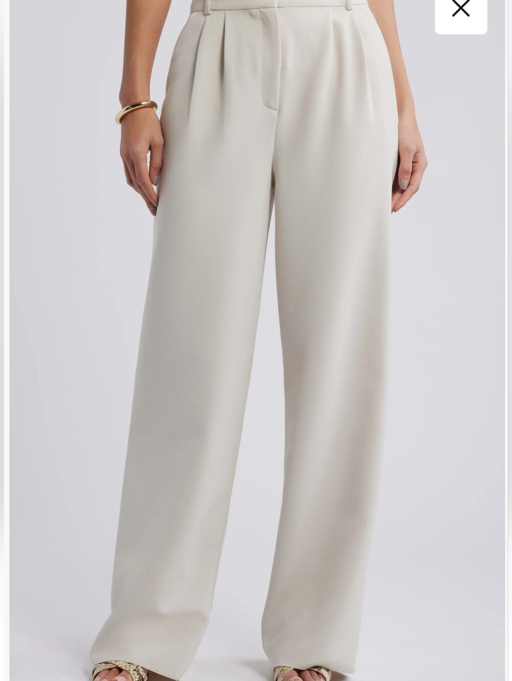 Open Edit Wide-Leg High-Rise Trousers in Navy